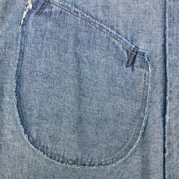 VTG Color Me Cotton Blue Denim Duster Coat Embroidered Flowers/ Buttons  L/XL - Picture 13 of 16
